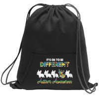 Ok Be Different Dog Puppy Puzzle Autism Awareness Autistic Zip Hoodie Sweatshirt Cinch Pack Bag