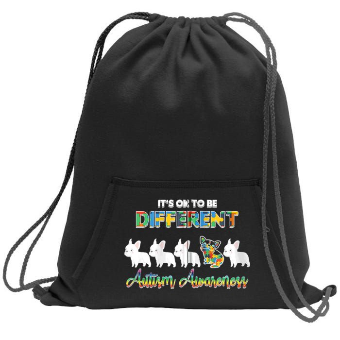 Ok Be Different Dog Puppy Puzzle Autism Awareness Autistic Zip Hoodie Sweatshirt Cinch Pack Bag