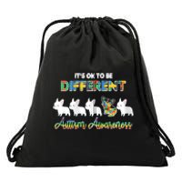 Ok Be Different Dog Puppy Puzzle Autism Awareness Autistic Zip Hoodie Drawstring Bag