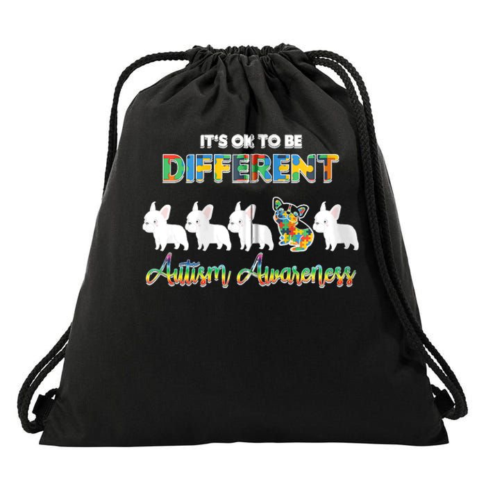 Ok Be Different Dog Puppy Puzzle Autism Awareness Autistic Zip Hoodie Drawstring Bag