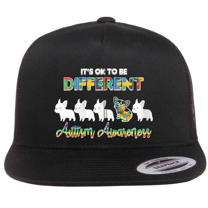Ok Be Different Dog Puppy Puzzle Autism Awareness Autistic Zip Hoodie Flatbill Hat