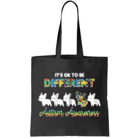 Ok Be Different Dog Puppy Puzzle Autism Awareness Autistic Zip Hoodie Tote Bag