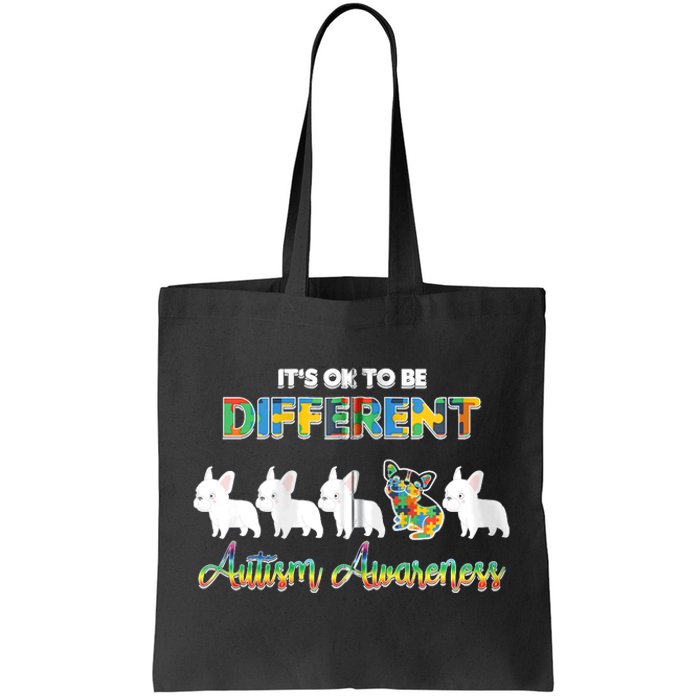 Ok Be Different Dog Puppy Puzzle Autism Awareness Autistic Zip Hoodie Tote Bag