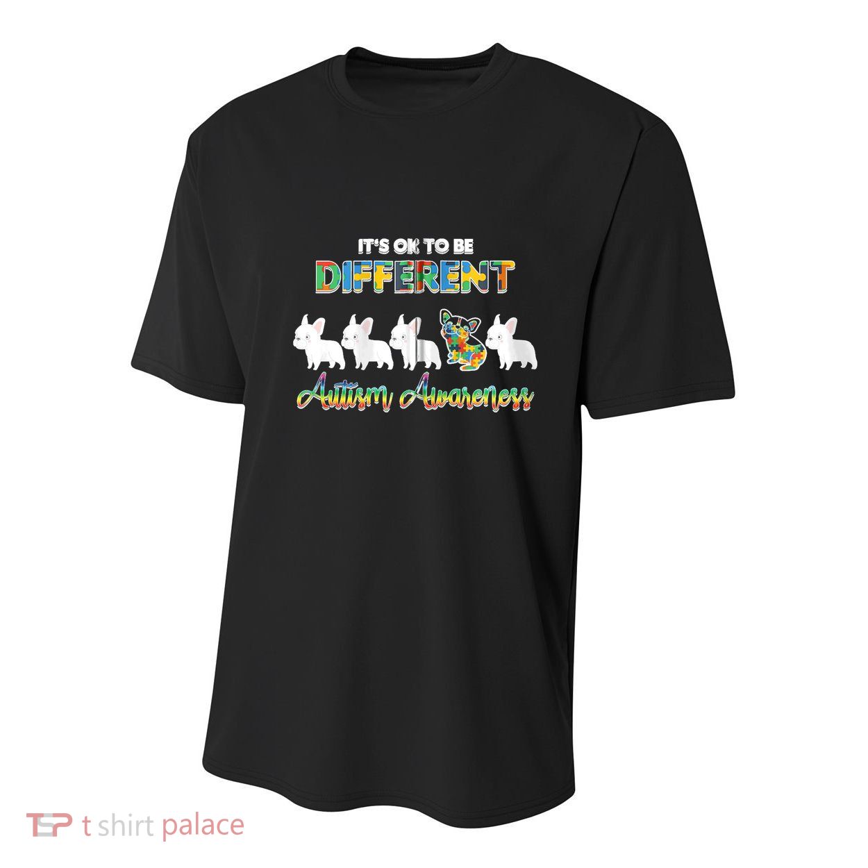Ok Be Different Dog Puppy Puzzle Autism Awareness Autistic Zip Hoodie Youth Performance Sprint T-Shirt
