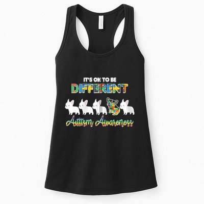Ok Be Different Dog Puppy Puzzle Autism Awareness Autistic Zip Hoodie Womens Tank Top