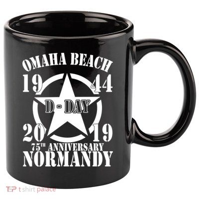 Omaha Beach Dgiftday 75th Anniversary Second World War Us Star Gift 11oz C Handle Ceramic Mug