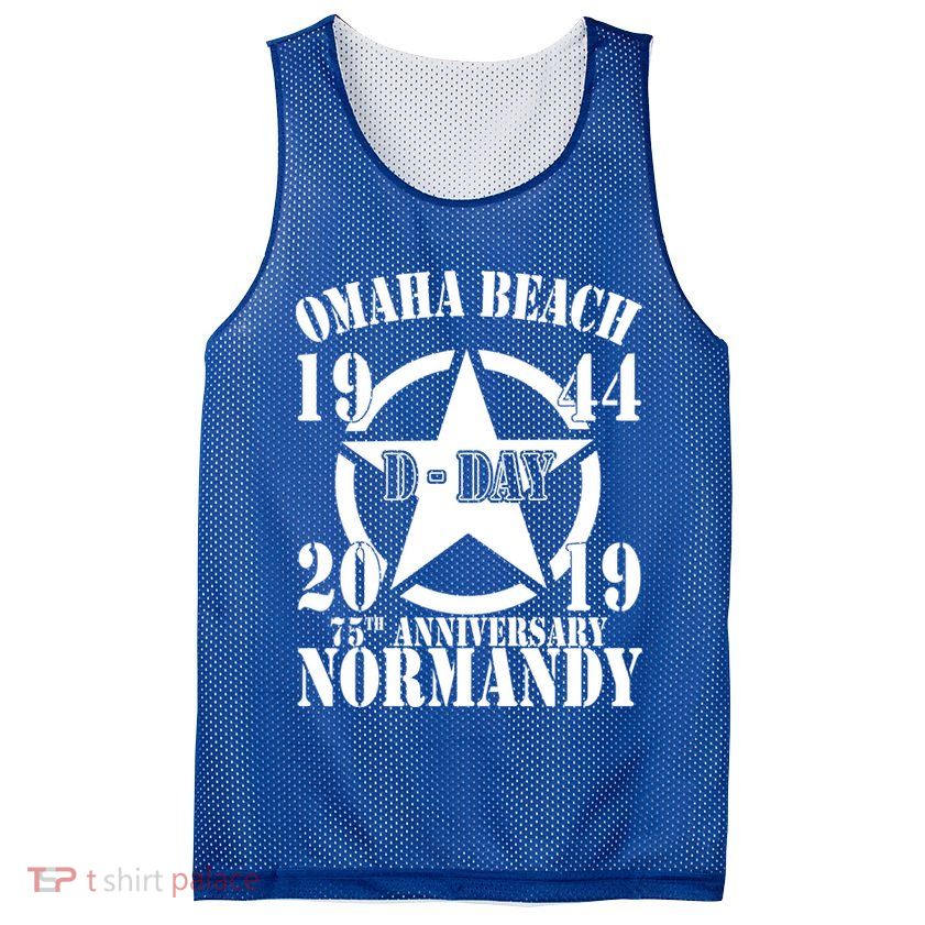 Omaha Beach Dgiftday 75th Anniversary Second World War Us Star Gift Mesh Reversible Basketball Jersey Tank