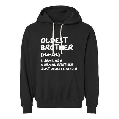 Oldest Brother Definition Funny Garment-Dyed Fleece Hoodie