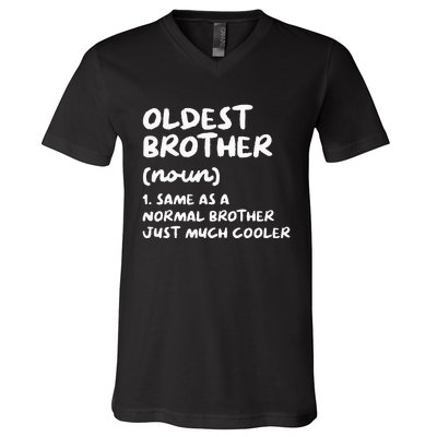 Oldest Brother Definition Funny V-Neck T-Shirt