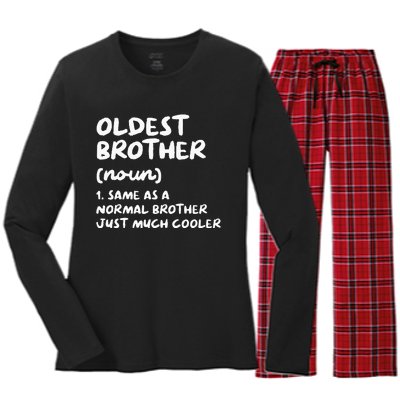 Oldest Brother Definition Funny Women's Long Sleeve Flannel Pajama Set 