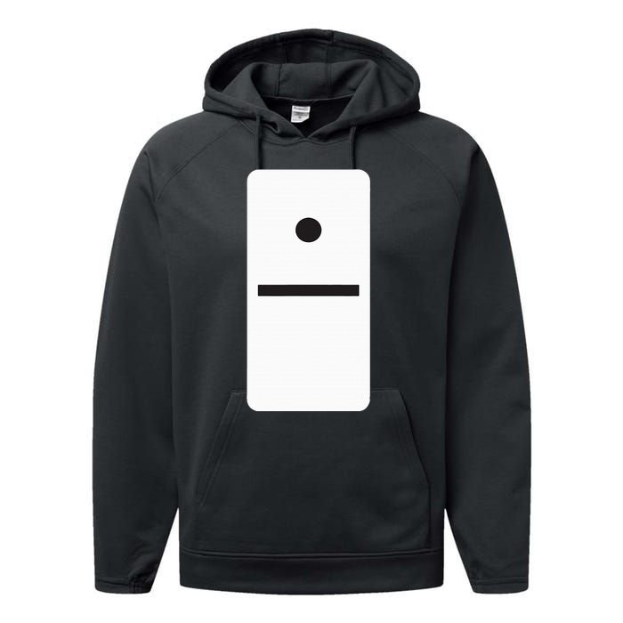 One Blank Dominoes Halloween Costume 10 Domino Game Performance Fleece Hoodie