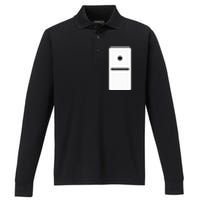 One Blank Dominoes Halloween Costume 10 Domino Game Performance Long Sleeve Polo