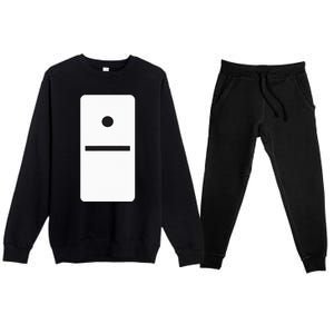 One Blank Dominoes Halloween Costume 10 Domino Game Premium Crewneck Sweatsuit Set