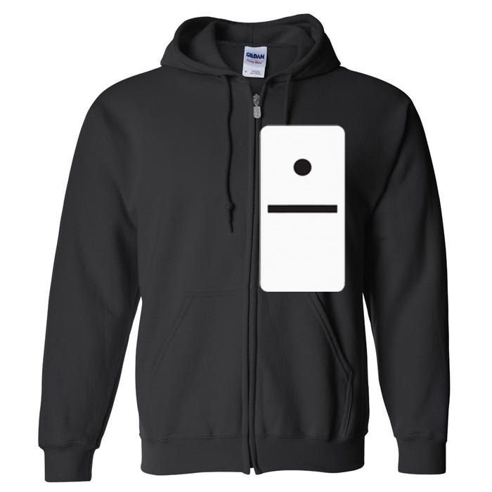 One Blank Dominoes Halloween Costume 10 Domino Game Full Zip Hoodie