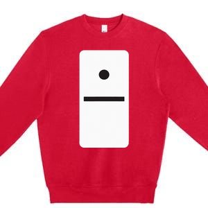 One Blank Dominoes Halloween Costume 10 Domino Game Premium Crewneck Sweatshirt