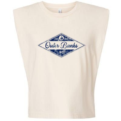 O.U.T.E.R B.A.N.K.S Est 1587 Obx North Carolina Nc Boating Garment-Dyed Women's Muscle Tee