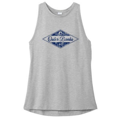 O.U.T.E.R B.A.N.K.S Est 1587 Obx North Carolina Nc Boating Ladies PosiCharge Tri-Blend Wicking Tank