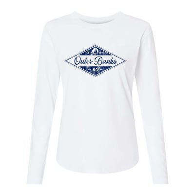 O.U.T.E.R B.A.N.K.S Est 1587 Obx North Carolina Nc Boating Womens Cotton Relaxed Long Sleeve T-Shirt