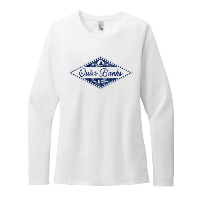 O.U.T.E.R B.A.N.K.S Est 1587 Obx North Carolina Nc Boating Womens CVC Long Sleeve Shirt