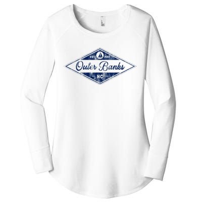 O.U.T.E.R B.A.N.K.S Est 1587 Obx North Carolina Nc Boating Women's Perfect Tri Tunic Long Sleeve Shirt