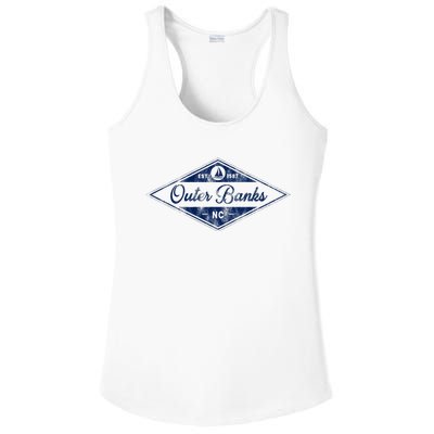 O.U.T.E.R B.A.N.K.S Est 1587 Obx North Carolina Nc Boating Ladies PosiCharge Competitor Racerback Tank