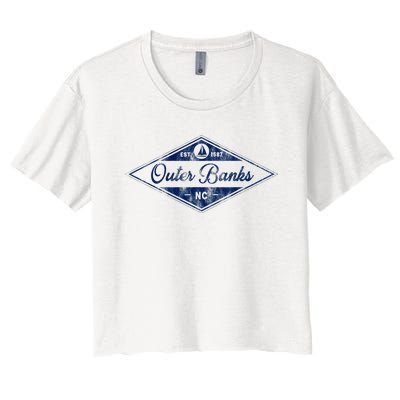 O.U.T.E.R B.A.N.K.S Est 1587 Obx North Carolina Nc Boating Women's Crop Top Tee