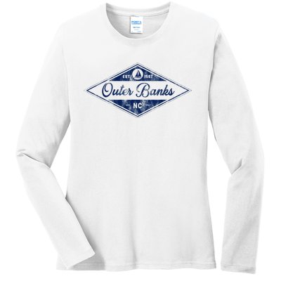 O.U.T.E.R B.A.N.K.S Est 1587 Obx North Carolina Nc Boating Ladies Long Sleeve Shirt