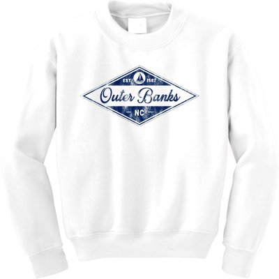 O.U.T.E.R B.A.N.K.S Est 1587 Obx North Carolina Nc Boating Kids Sweatshirt