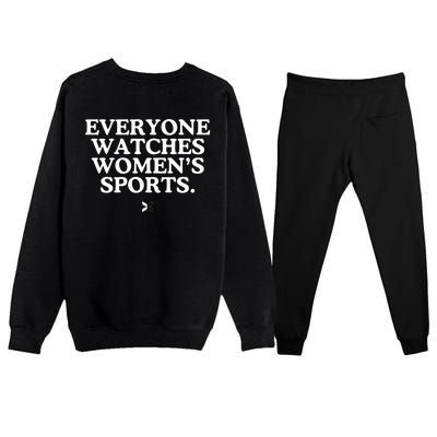 (On Back) Everyone Watches Women Sport Premium Crewneck Sweatsuit Set