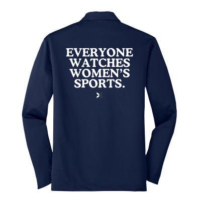 (On Back) Everyone Watches Women Sport Silk Touch Performance Long Sleeve Polo