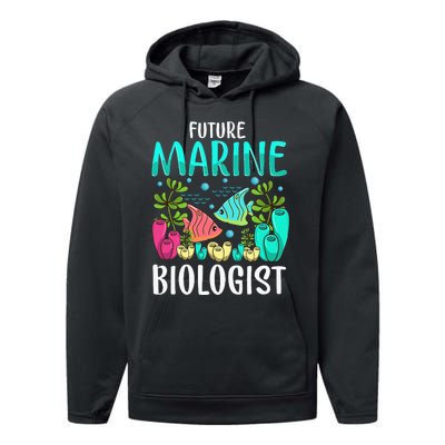 Ocean Biology Funny Children Future Marine Biologist Performance Fleece Hoodie