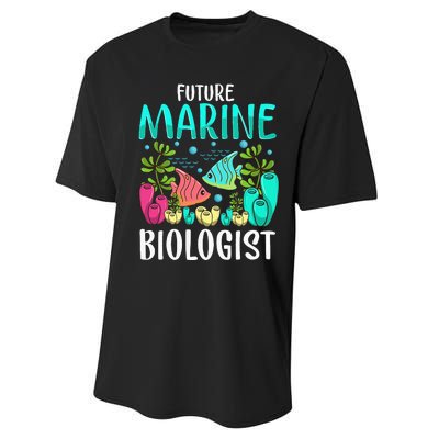 Ocean Biology Funny Children Future Marine Biologist Performance Sprint T-Shirt