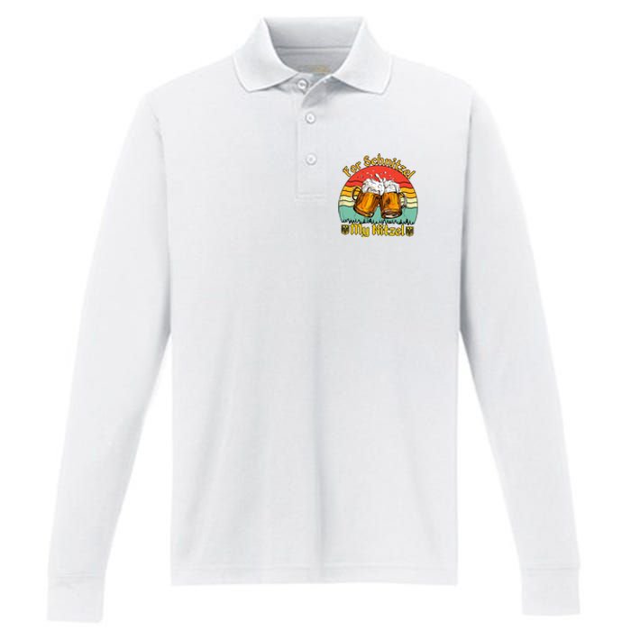 Oktoberfest Beer Festival For Schnitzel My Nitzel Performance Long Sleeve Polo