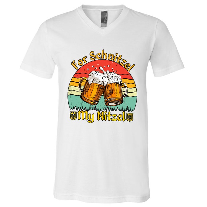 Oktoberfest Beer Festival For Schnitzel My Nitzel V-Neck T-Shirt