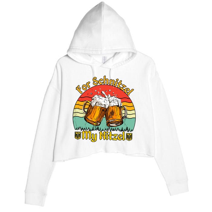 Oktoberfest Beer Festival For Schnitzel My Nitzel Crop Fleece Hoodie