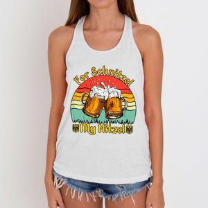 Oktoberfest Beer Festival For Schnitzel My Nitzel Women's Knotted Racerback Tank