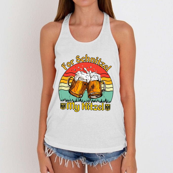 Oktoberfest Beer Festival For Schnitzel My Nitzel Women's Knotted Racerback Tank