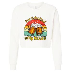 Oktoberfest Beer Festival For Schnitzel My Nitzel Cropped Pullover Crew