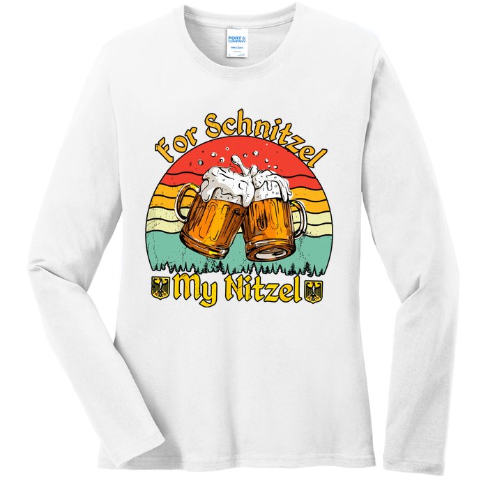 Oktoberfest Beer Festival For Schnitzel My Nitzel Ladies Long Sleeve Shirt