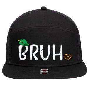 Oktoberfest Bruh Fun German Bavarian Festival 7 Panel Mesh Trucker Snapback Hat