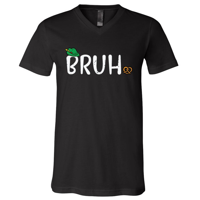 Oktoberfest Bruh Fun German Bavarian Festival V-Neck T-Shirt