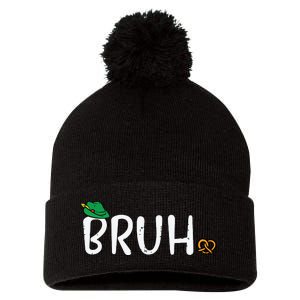 Oktoberfest Bruh Fun German Bavarian Festival Pom Pom 12in Knit Beanie