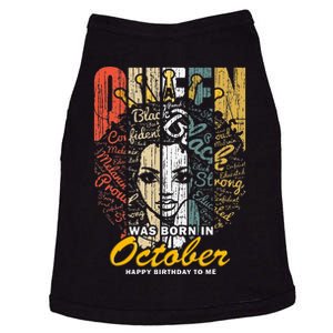 October Birthday For Women Black African Queen Doggie Tank