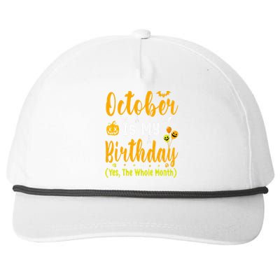 October Birthday For Women October Birthday Month Snapback Five-Panel Rope Hat