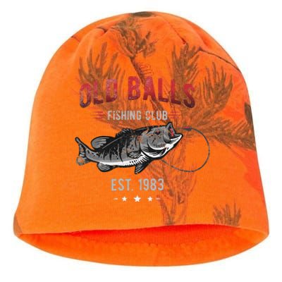 Old Balls Fishing Club Est. 1983 Or Angler Birthday Kati - Camo Knit Beanie