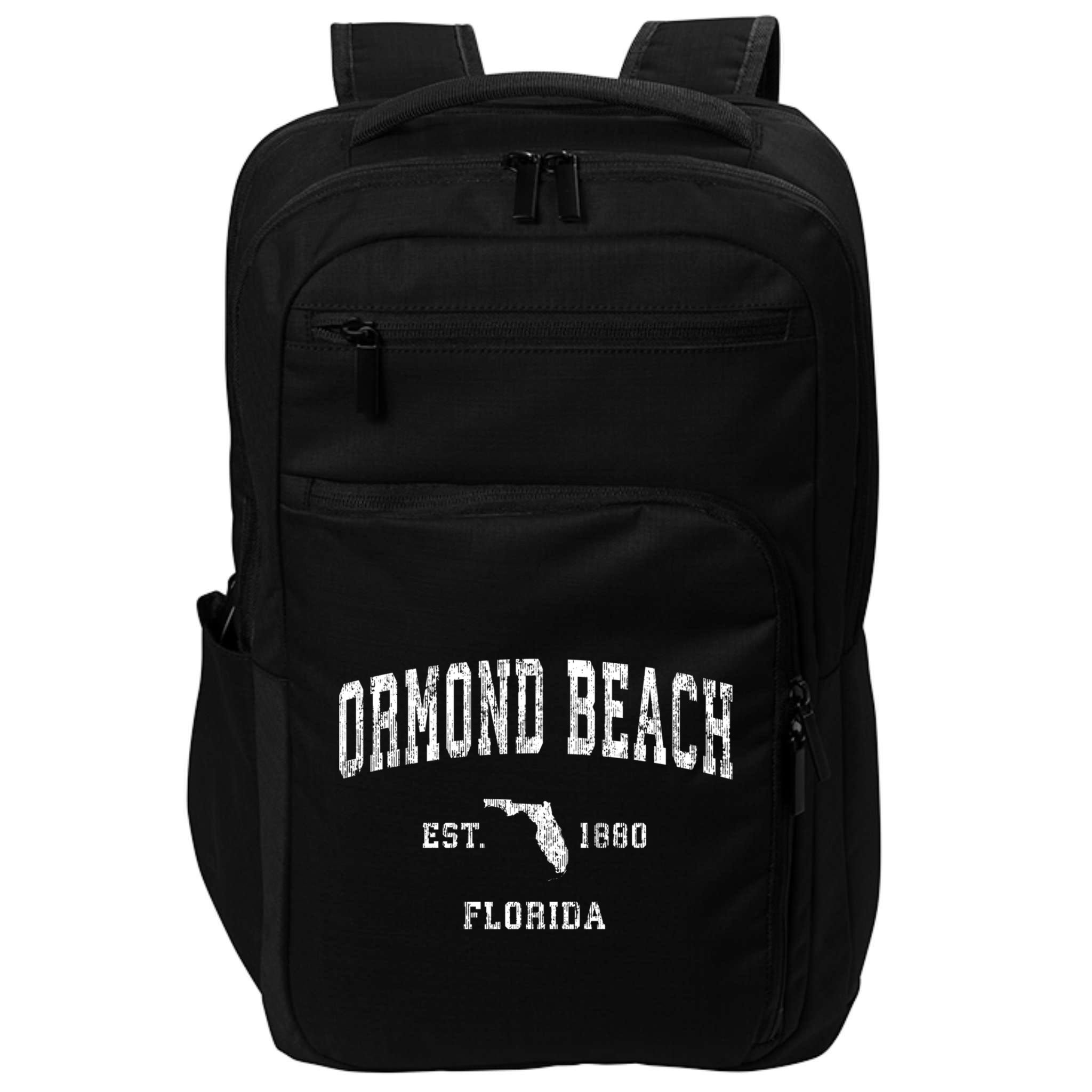 Ormond Beach Florida Fl Vintage Established Athletic Sports Design Impact Tech Backpack