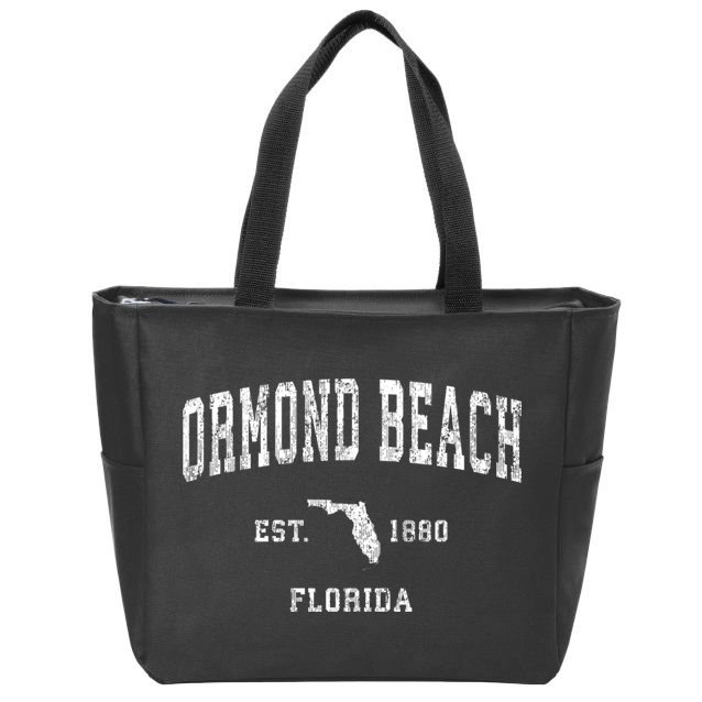Ormond Beach Florida Fl Vintage Established Athletic Sports Design Zip Tote Bag
