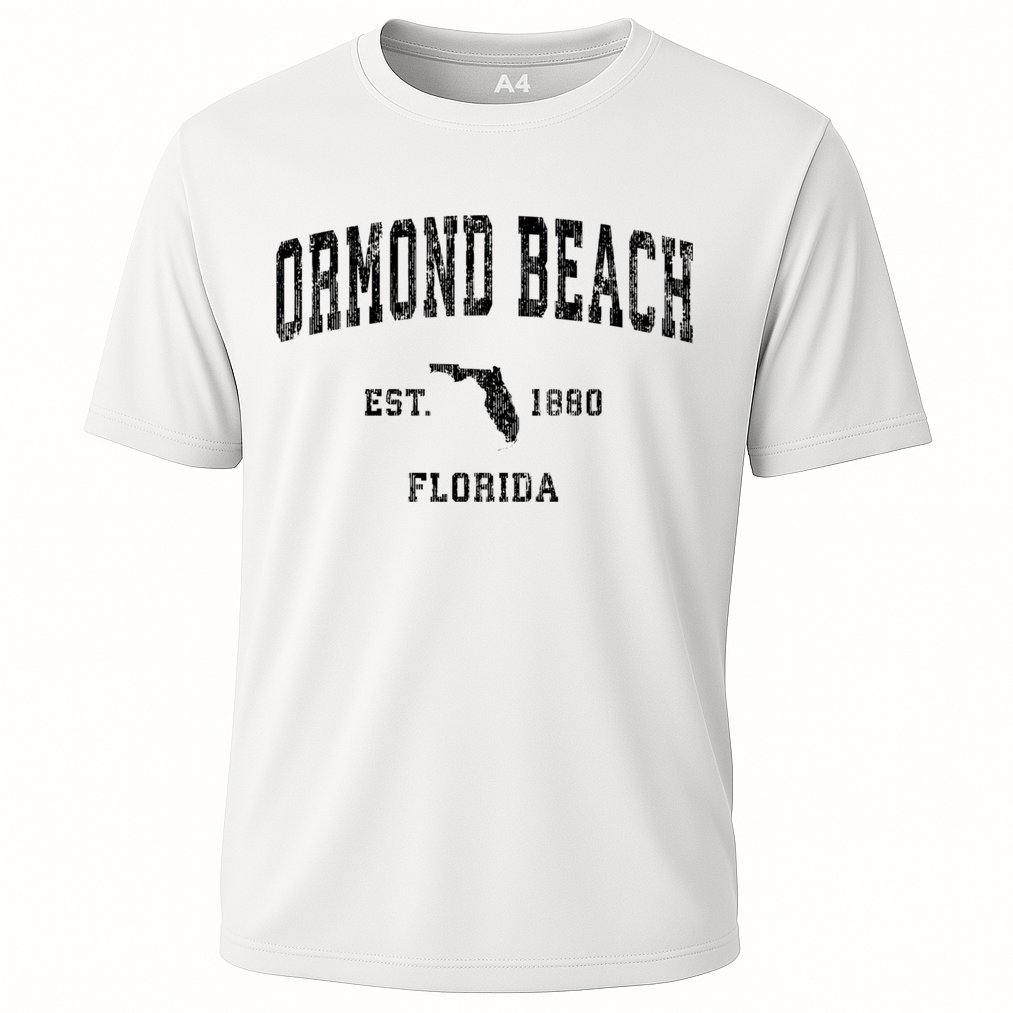 Ormond Beach Florida Fl Vintage Established Athletic Sports Design Performance Shirt