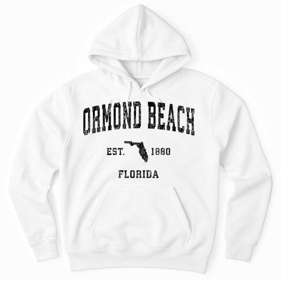 Ormond Beach Florida Fl Vintage Established Athletic Sports Design Hoodie