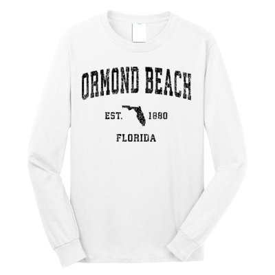 Ormond Beach Florida Fl Vintage Established Athletic Sports Design Long Sleeve Shirt